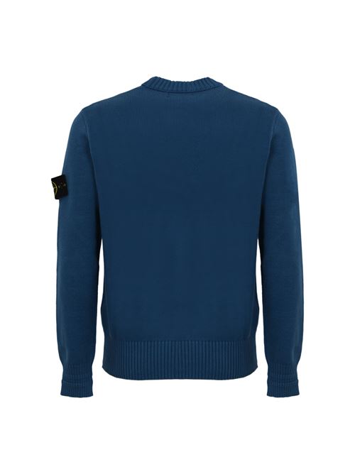 Magione girocollo in cotone blu STONE ISLAND | 8115506A2V0024